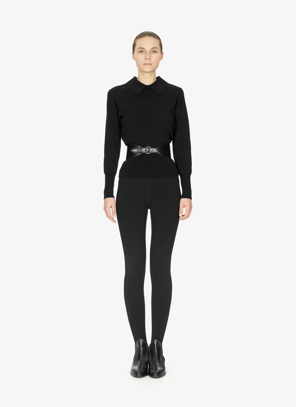 Ceinture Ondulée En Cuir De Veau ALAÏA CEINTURE ONDULÉE EN CUIR DE VEAU NOIR